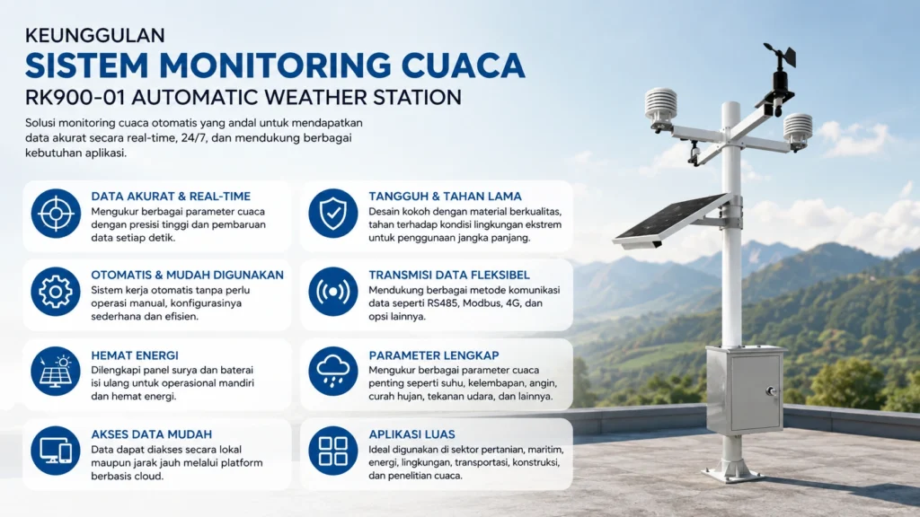 Keunggulan alat RK900-01 Automatic Weather Station