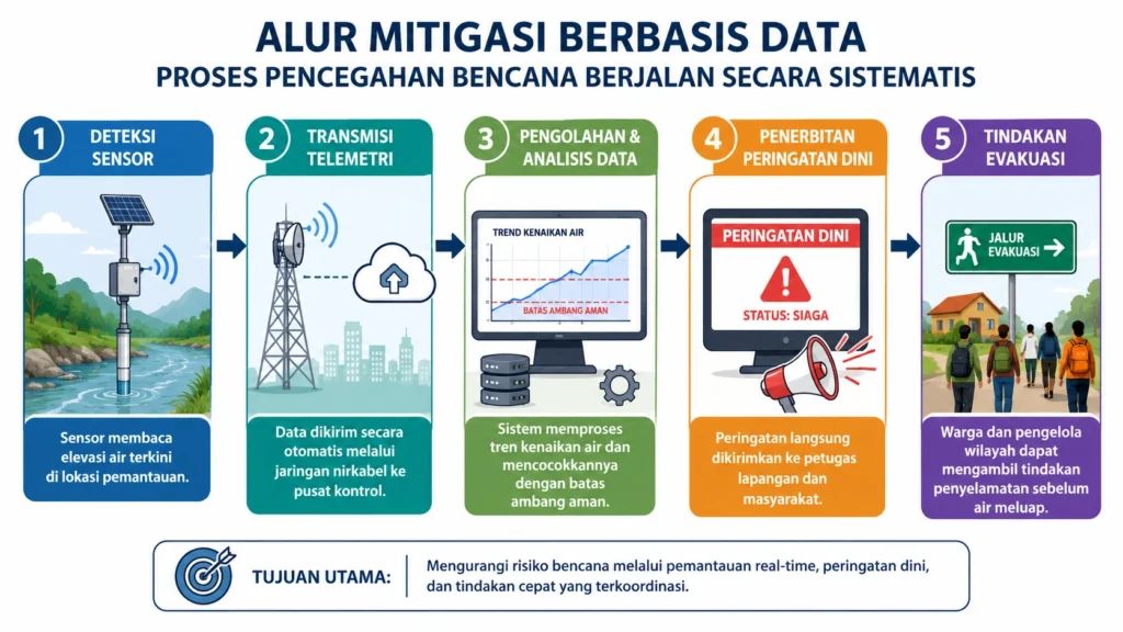 Alur mitigasi bencana menggunakan AWLR