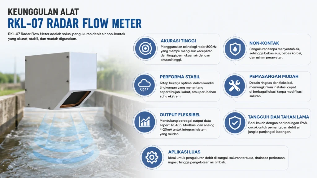 keunggulan alat RKL-07 Radar Flow Meter