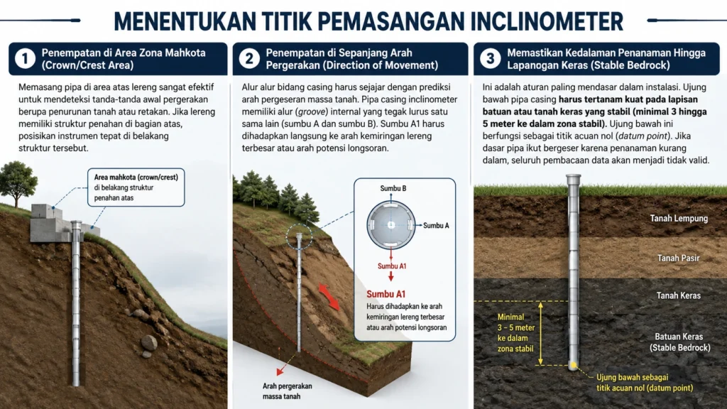 Panduan Langkah Menentukan Titik Pemasangan Inclinometer di Lapangan