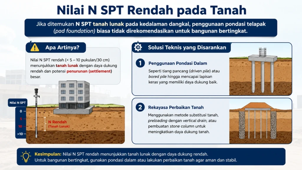 Apa Arti Nilai N SPT Rendah pada Tanah?