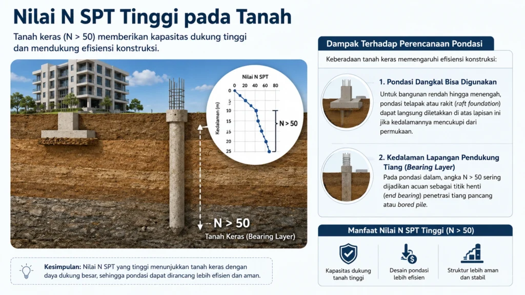 Apa Arti Nilai N SPT Tinggi pada Tanah?