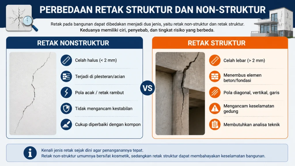 Perbedaan Retak Struktur dan Nonstruktur