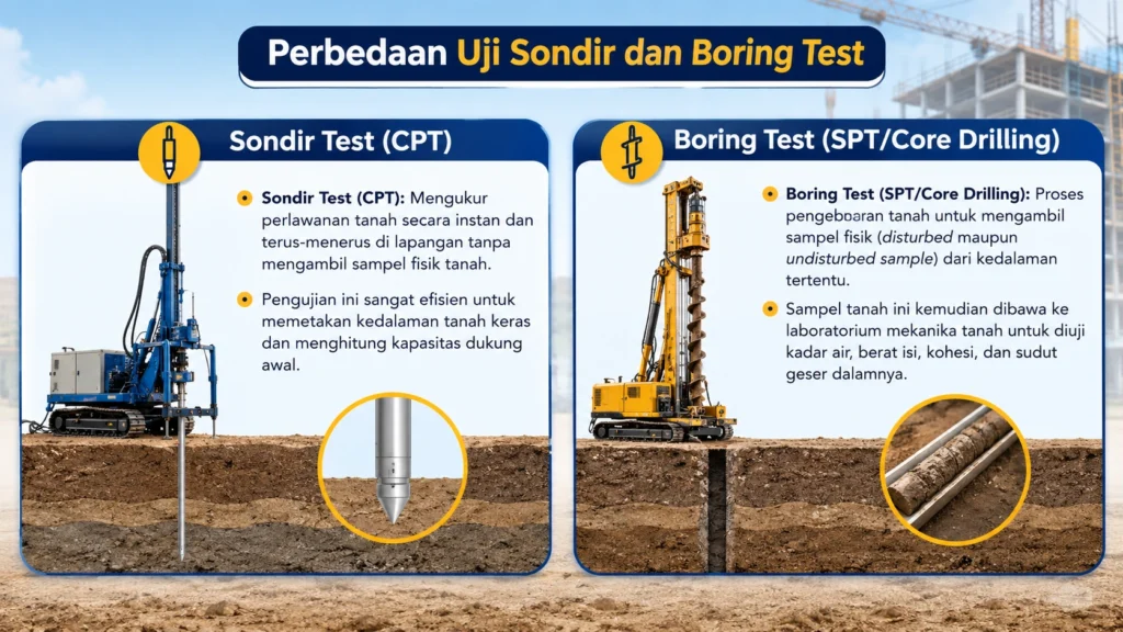 Memahami Perbedaan Sondir Test dan Boring Test