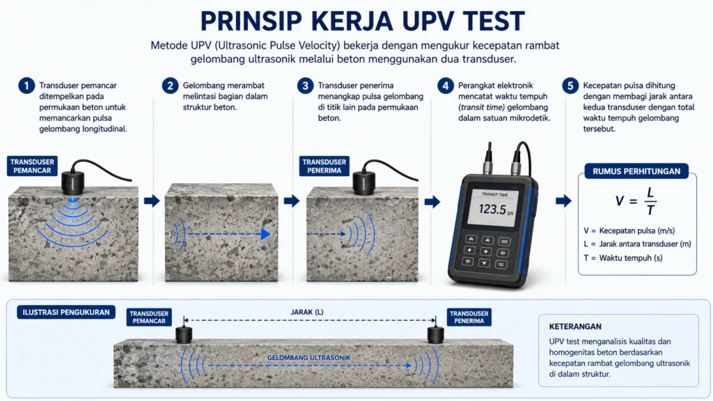 Prinsip Kerja dan Mekanisme Pengukuran Ultrasonic Pulse Velocity