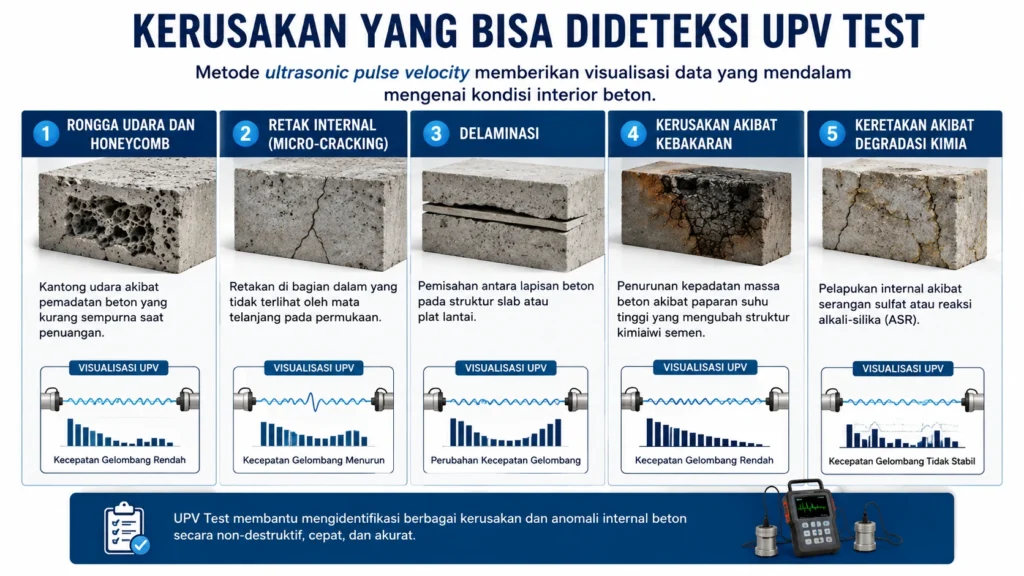 Kerusakan Internal Beton yang Dapat Dideteksi UPV Test