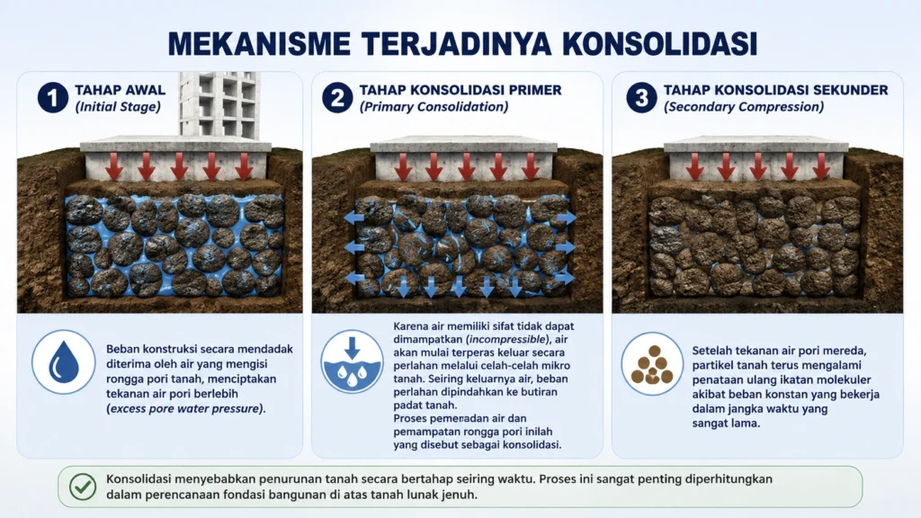 Mekanisme Terjadinya Uji Konsolidasi Tanah