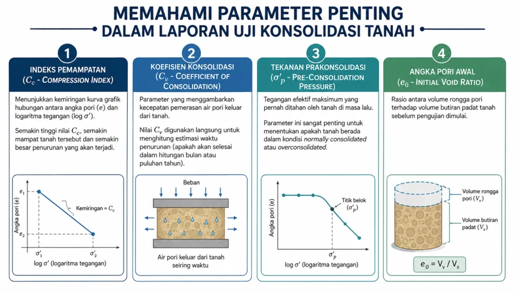 Memahami Parameter Penting dalam Laporan Uji Konsolidasi Tanah