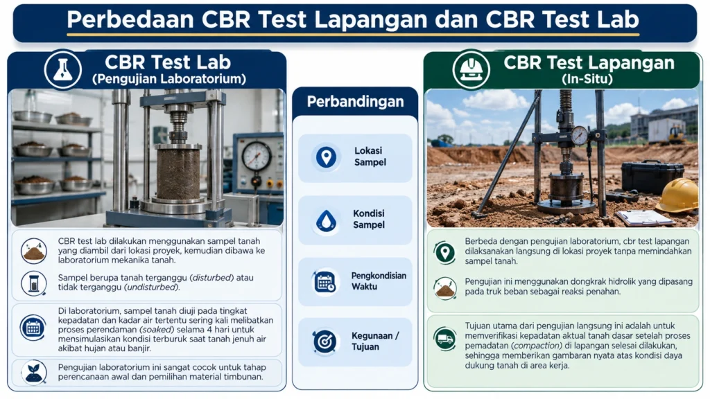 Perbedaan Test CBR Tanah di Lapangan (In-Situ) dan di Lab