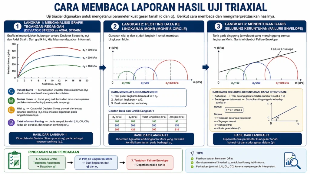 Langkah demi Langkah Cara Membaca Laporan Hasil Uji Triaxial