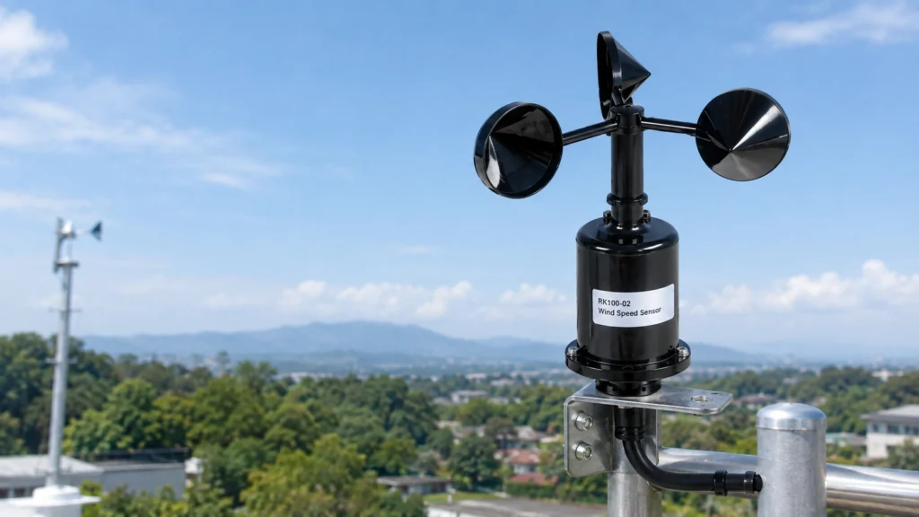 Mengukur kecepatan angin dengan alat anemometer