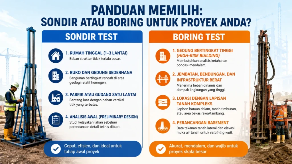 Panduan Memilih: Sondir dan Boring untuk Proyek Anda