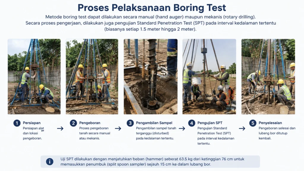 Proses Pelaksanaan metode Boring Test