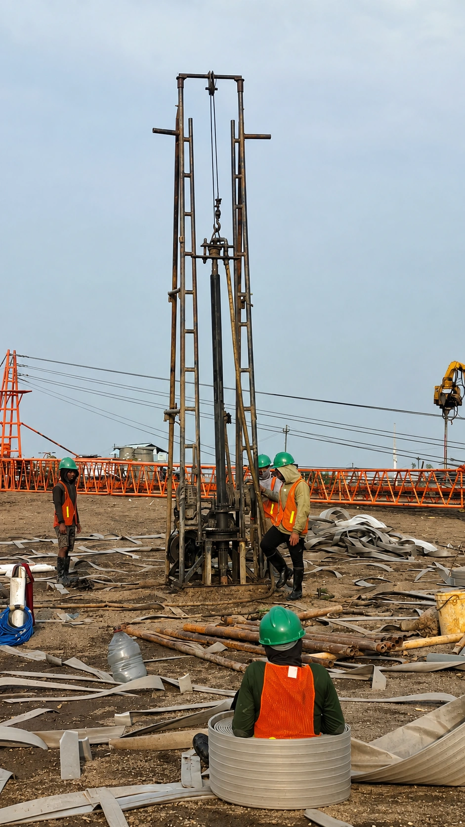 Dokumentasi kerja lapangan instrumentasi geoteknik