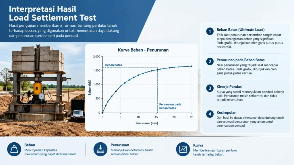 Interpretasi Hasil: Grafik Beban vs Penurunan (Load-Settlement Curve)
