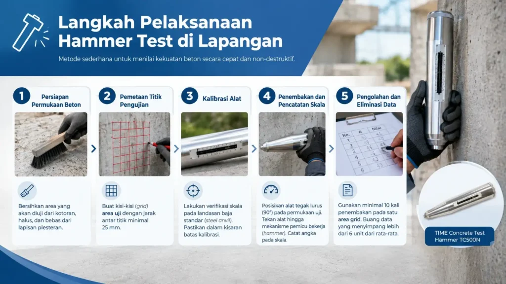 Langkah Pelaksanaan Hammer Test di Lapangan