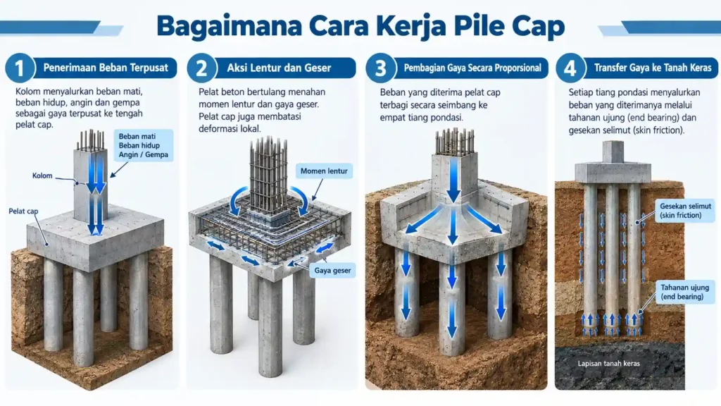 Cara Kerja Pile Cap dalam Penyaluran Beban