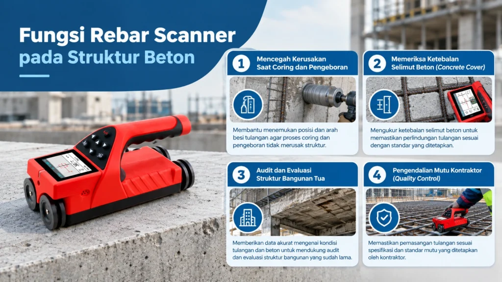 Fungsi Utama Rebar Scanner pada Struktur Beton