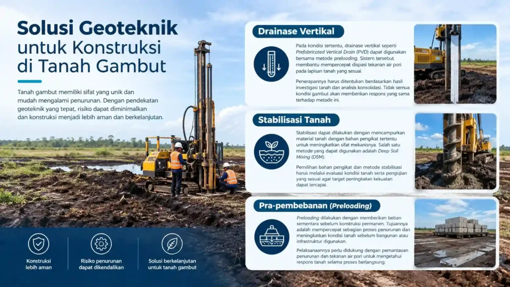 Solusi Geoteknik untuk Konstruksi di Tanah Gambut