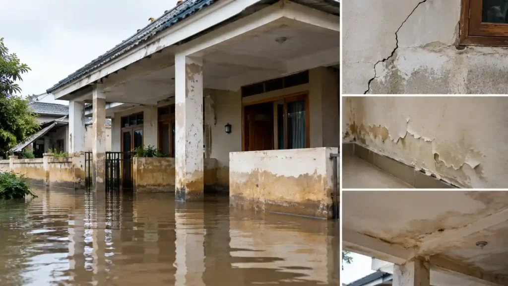 Tanda-Tanda Awal Kerusakan Bangunan Akibat Terendam Banjir